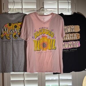 Simply Southern Women's Tees - Gray, Pink, Black with Mom Designs